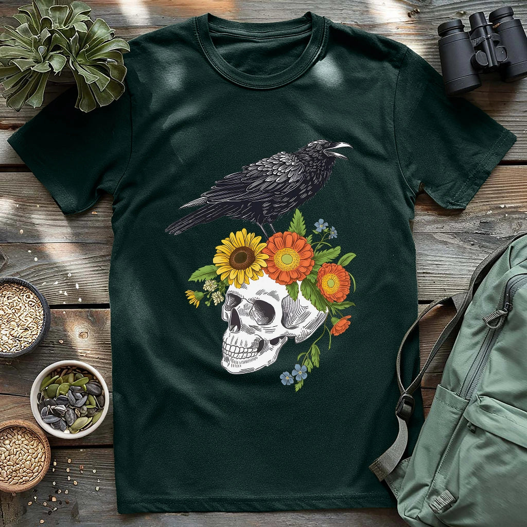Raven Skull Bloom T-shirt