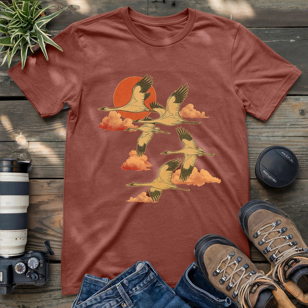 Crane At Twilight T-shirt