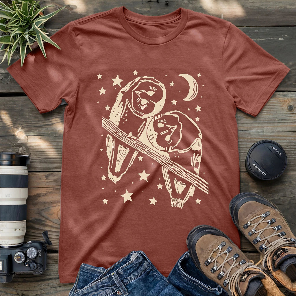 Owl Buddies Staring T-shirt