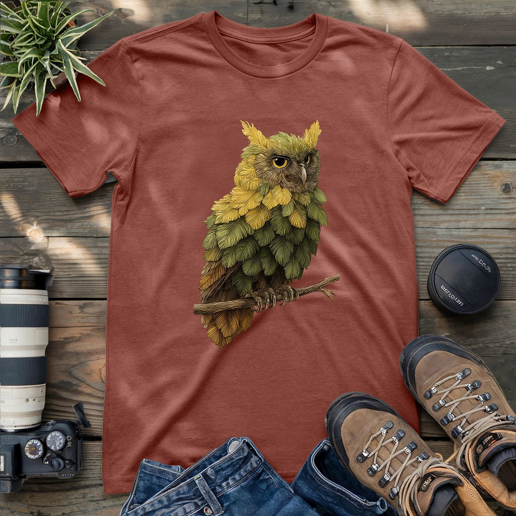Owl Made By Leaves T-shirt