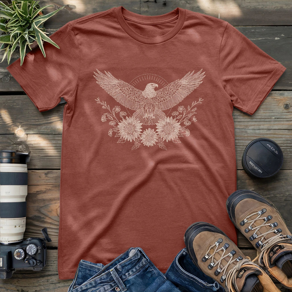 Soaring Sunflowers Eagle T-shirt