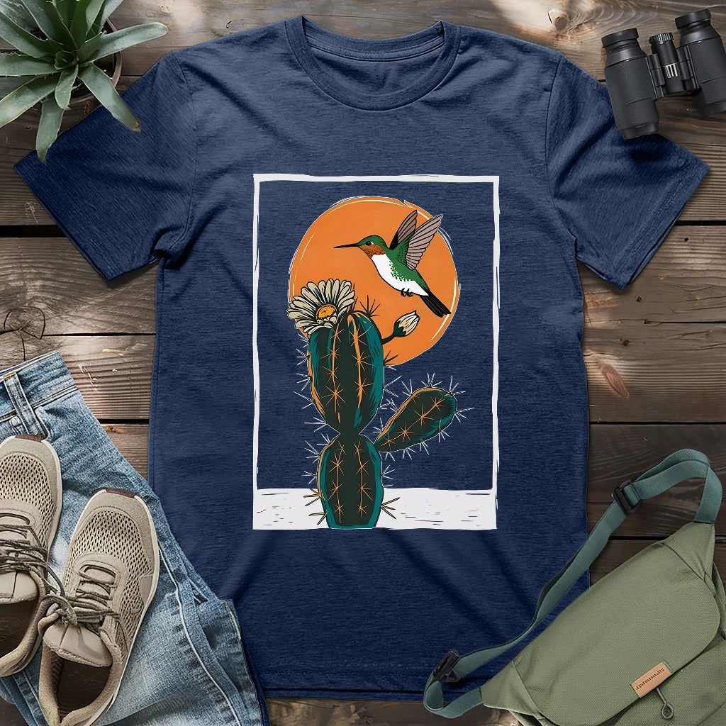 Hummingbird With Cactus T-shirt
