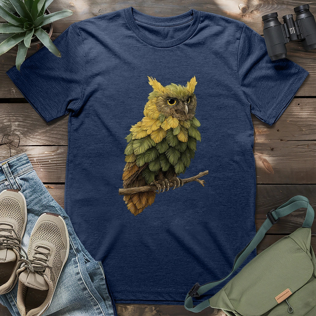 Owl Made By Leaves T-shirt