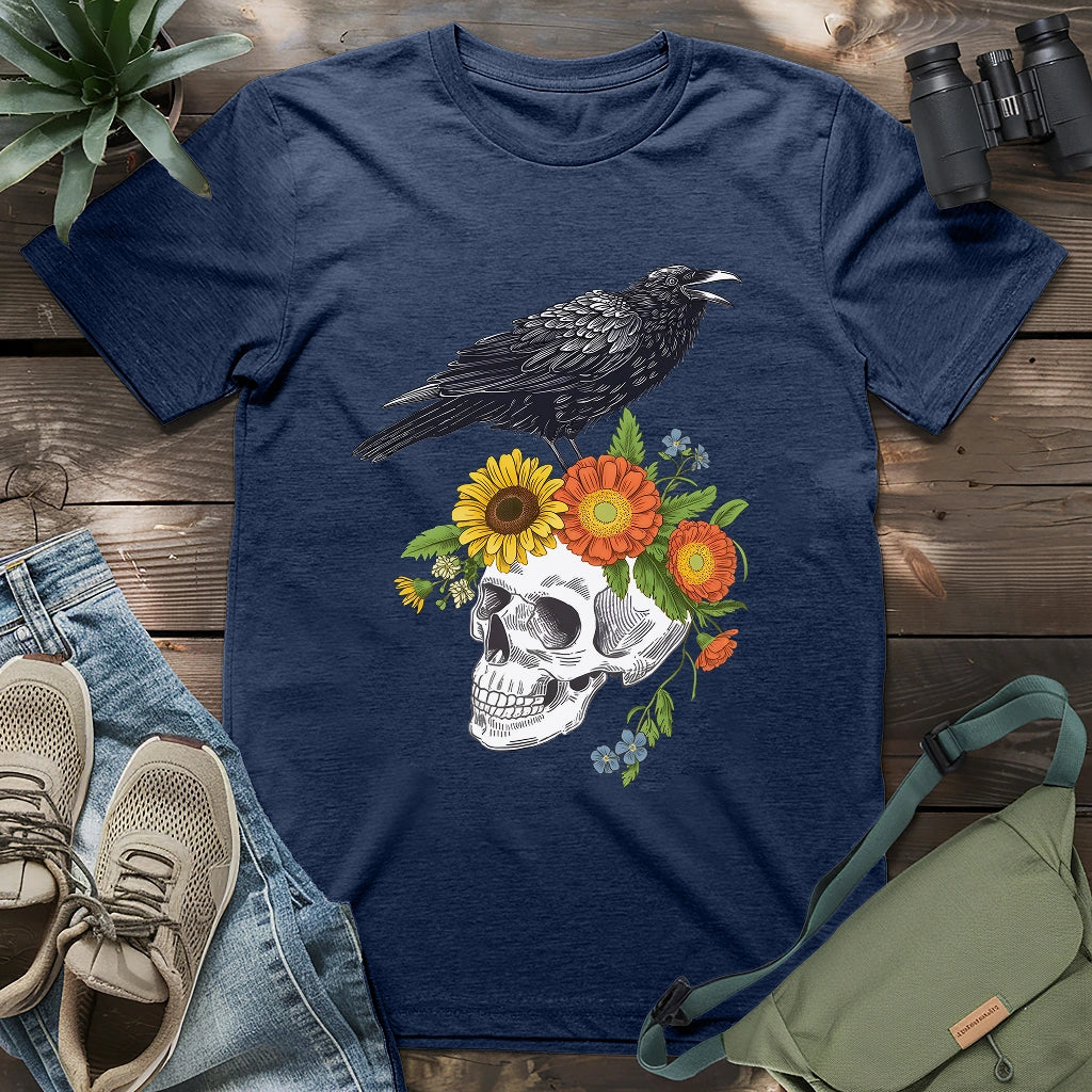 Raven Skull Bloom T-shirt