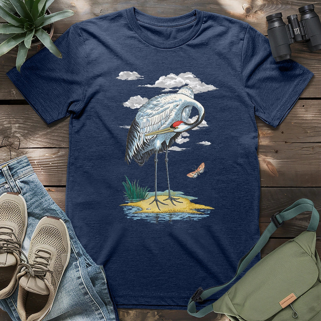 Red-crowned Crane By River T-shirt