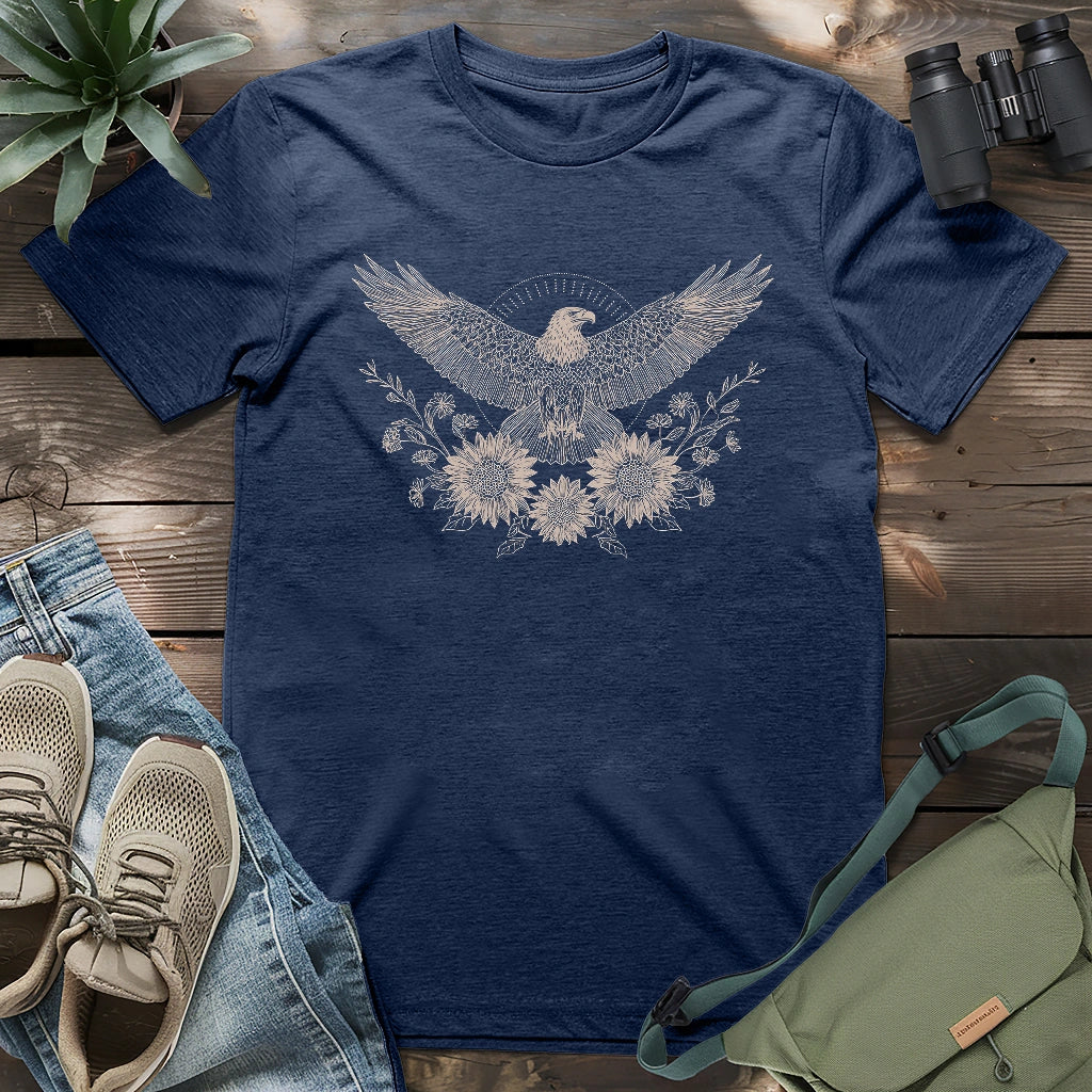 Soaring Sunflowers Eagle T-shirt