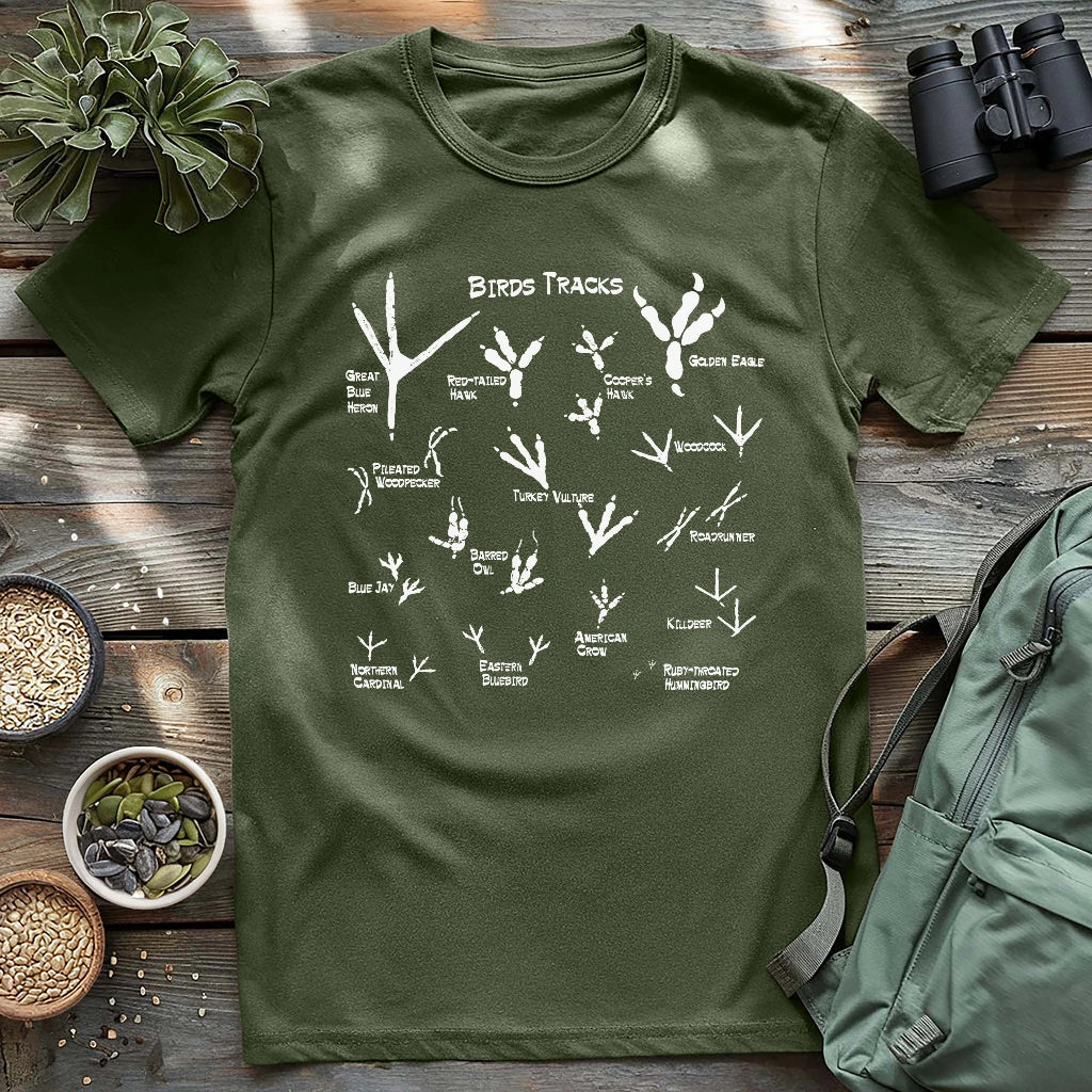 How to identify birds by bird footprint ID shirt.