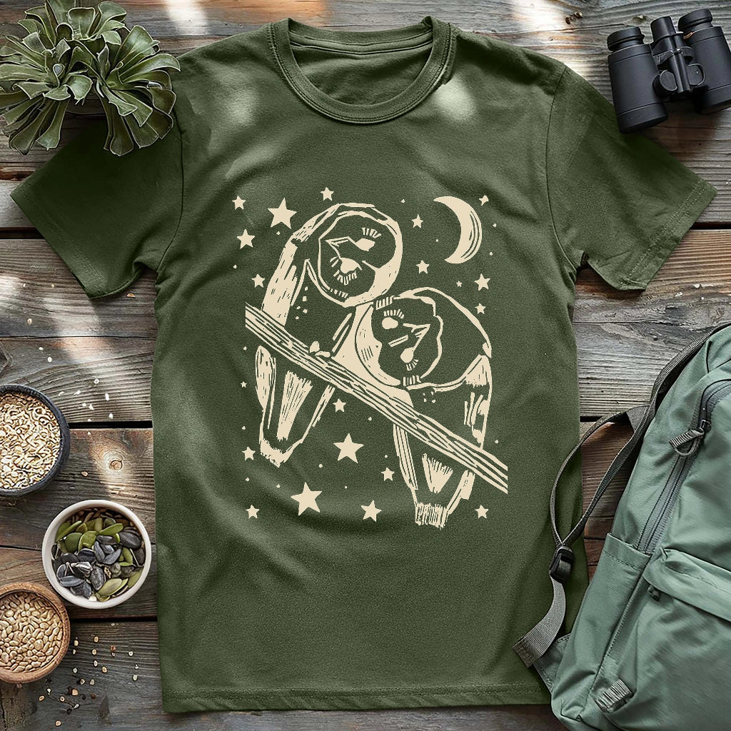 Owl Buddies Staring T-shirt