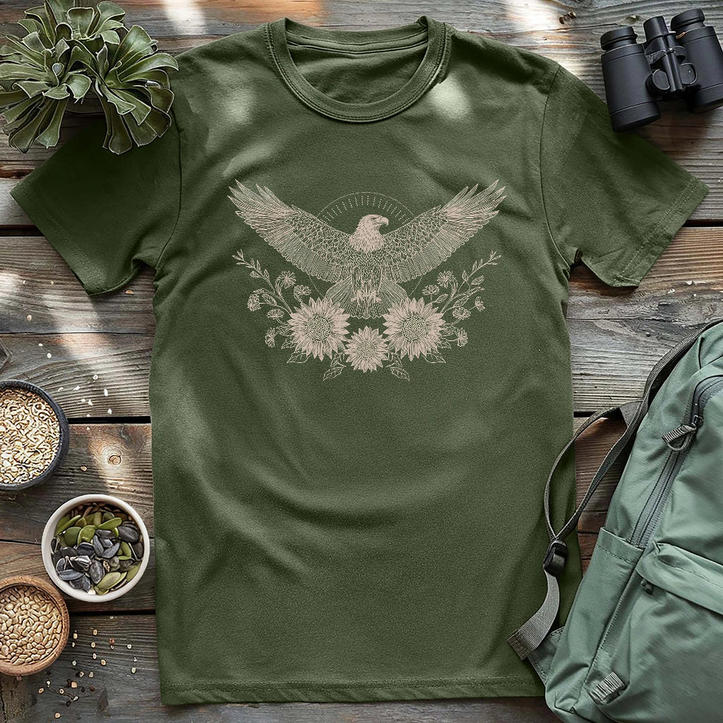 Soaring Sunflowers Eagle T-shirt