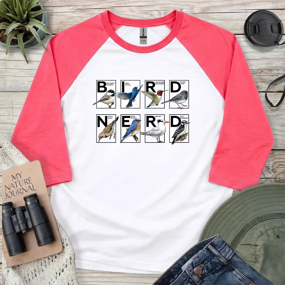 Bird Nerd Shirt 3/4 Sleeve T-shirt