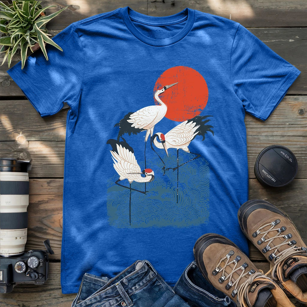 Crimson Sun Cranes T-shirt