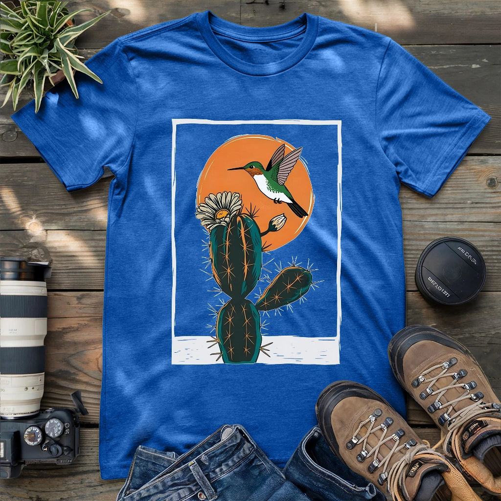 Hummingbird With Cactus T-shirt
