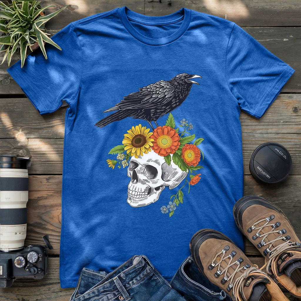 Raven Skull Bloom T-shirt