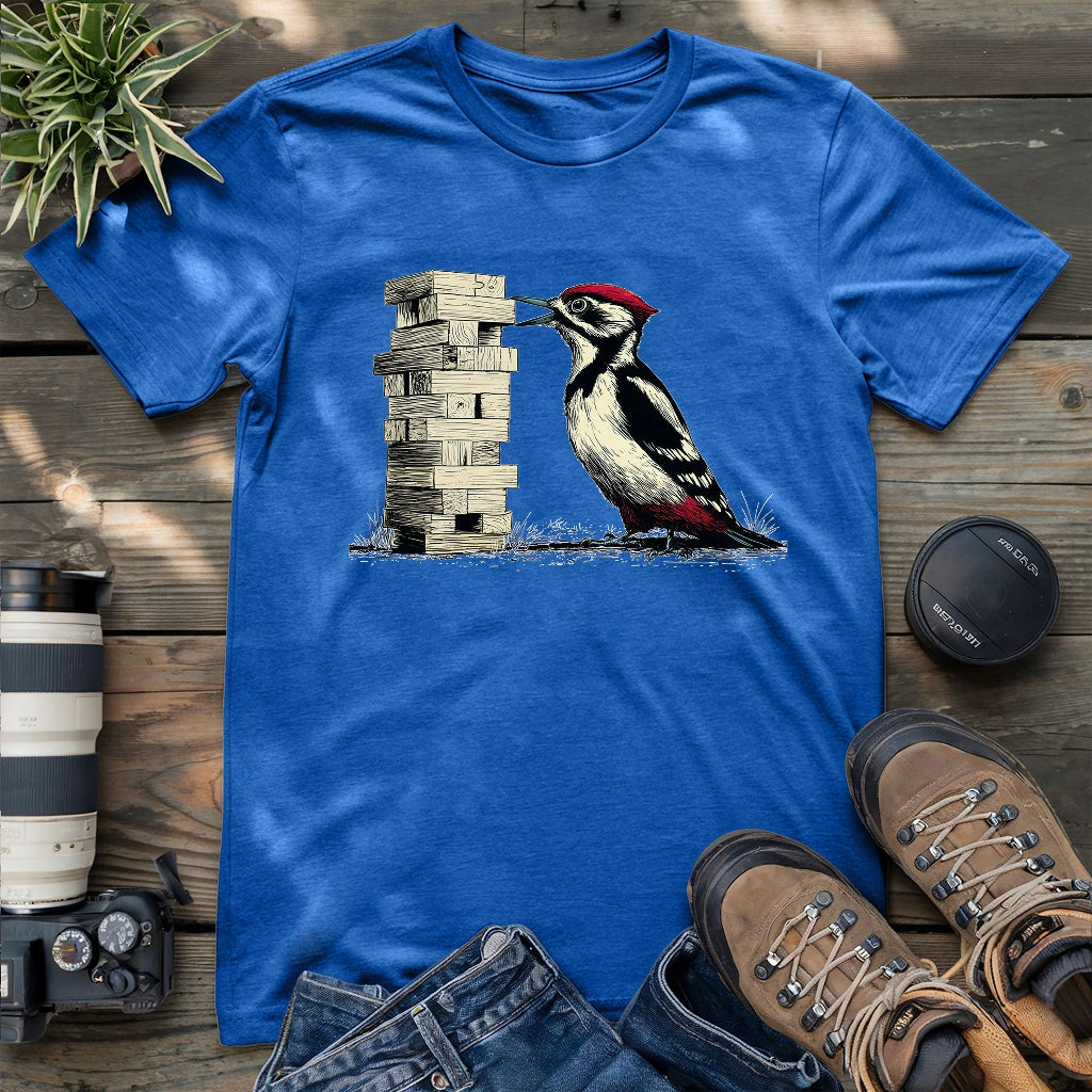 Woodpecker Playing Jenga T-shirt
