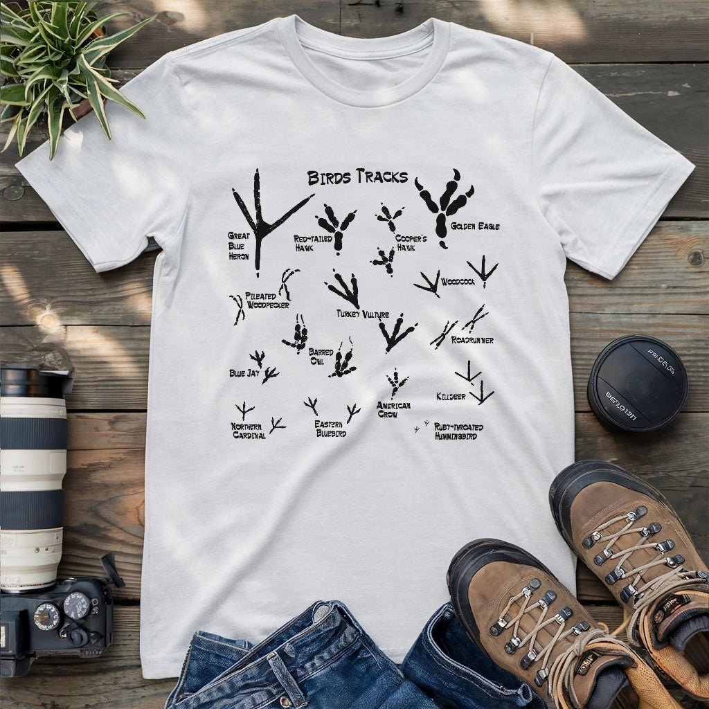How to identify birds by bird footprint ID shirt.