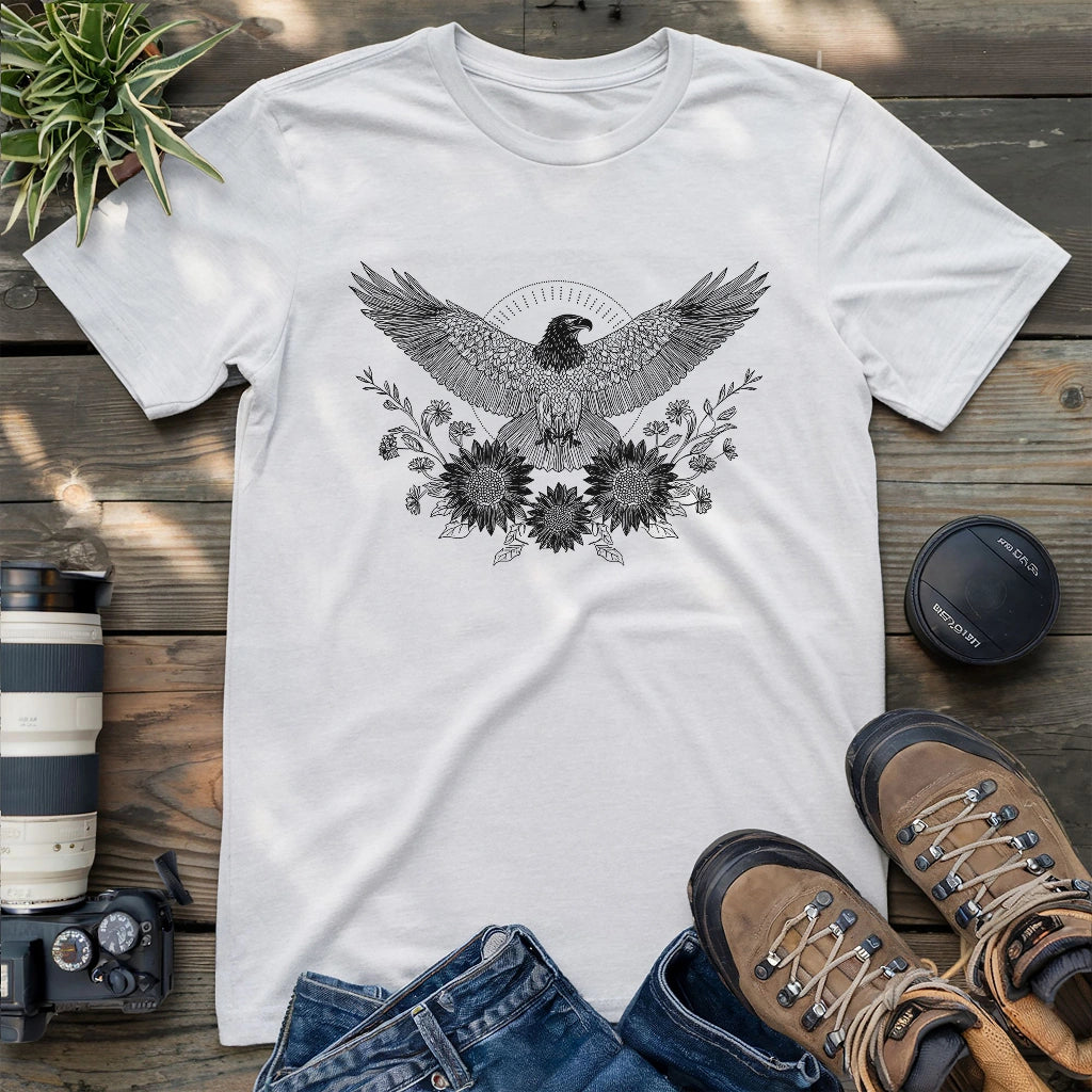 Soaring Sunflowers Eagle T-shirt