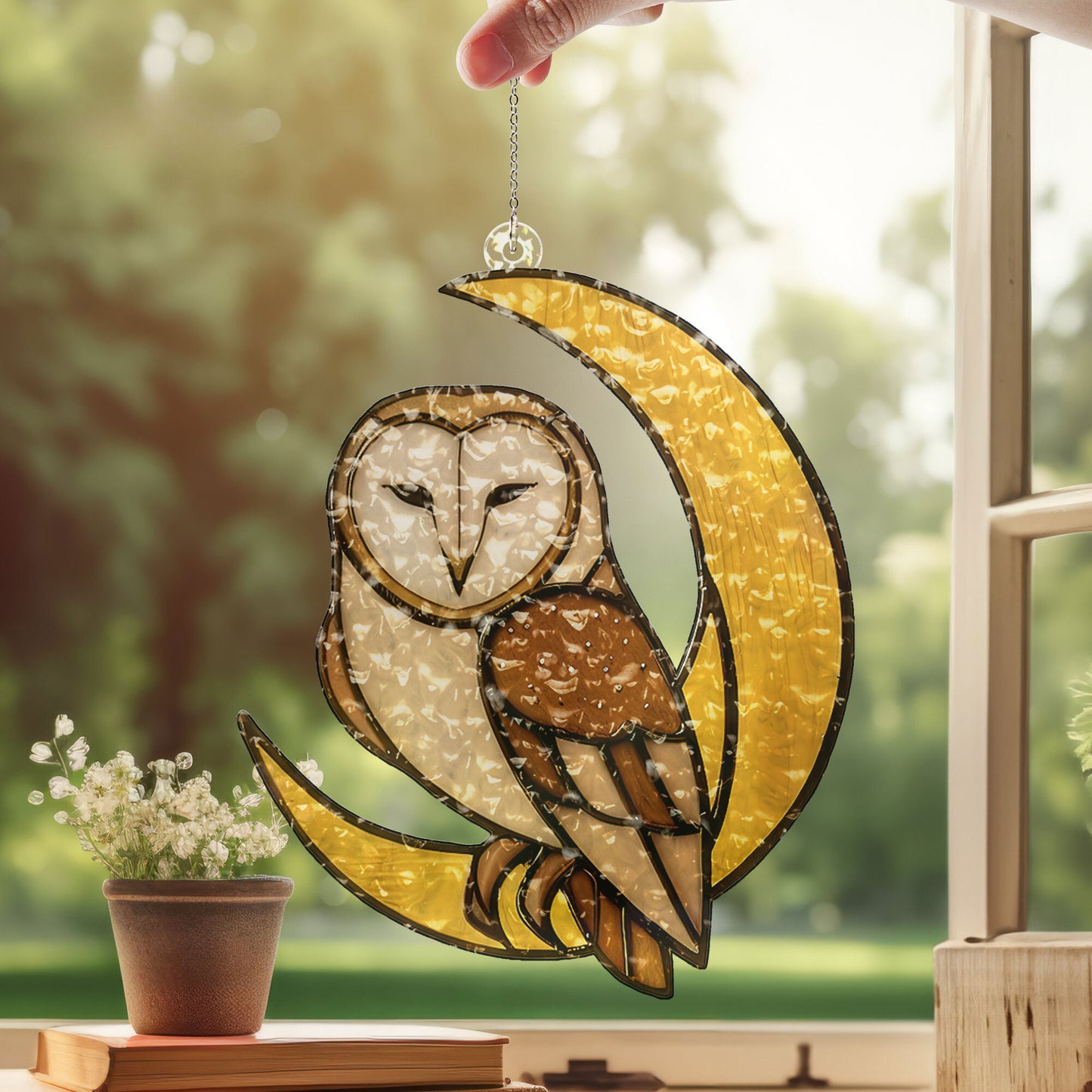 Barn Owl Moon Suncatcher