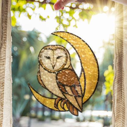 Barn Owl Moon Suncatcher