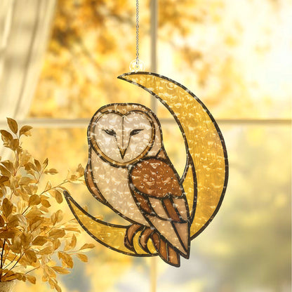 Barn Owl Moon Suncatcher