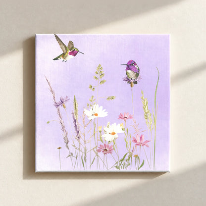 Hummingbirds And Wildflowers Canvas Print