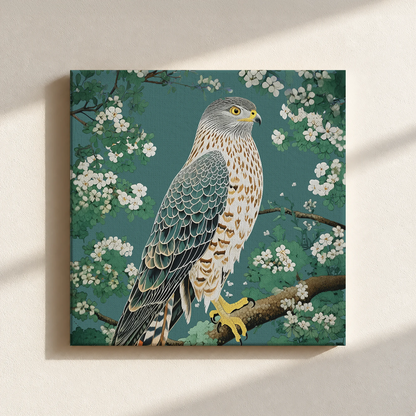 Hawk in Bloom Canvas Print