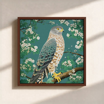 Hawk in Bloom Canvas Print (Framed)