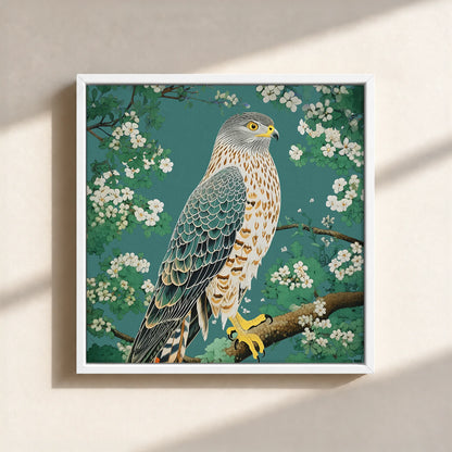 Hawk in Bloom Canvas Print (Framed)