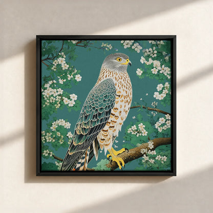 Hawk in Bloom Canvas Print (Framed)