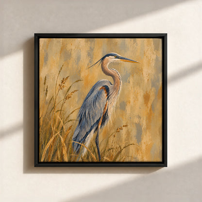 The Great Blue Heron Framed Canvas Print