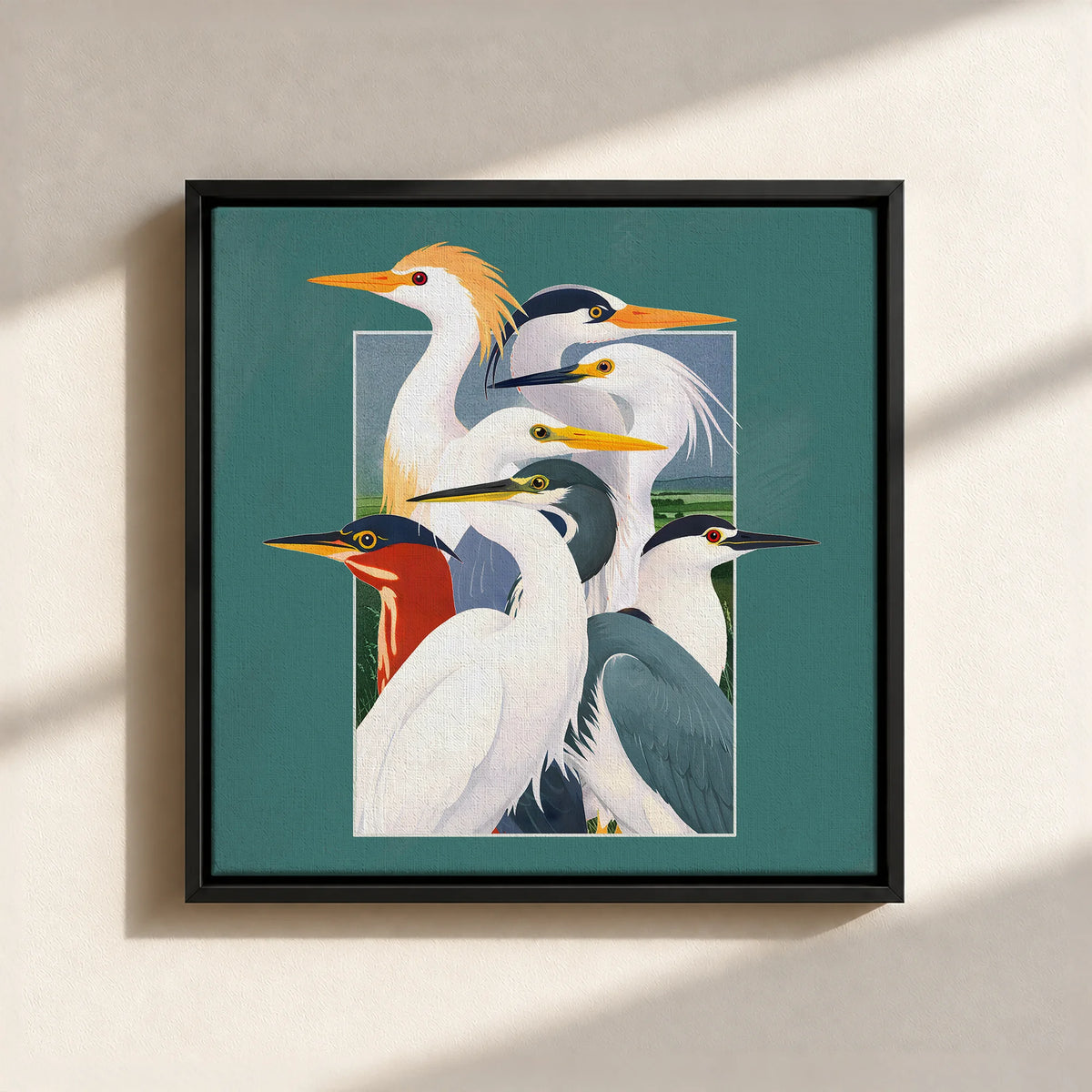 Wetland Assembly Canvas Print (Framed)