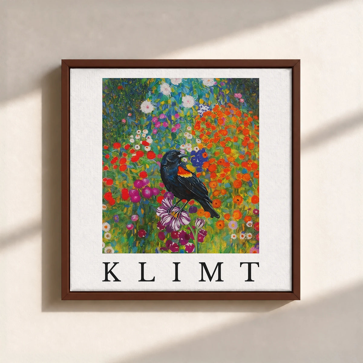 Klimt Blackbird Canvas Print (Framed)