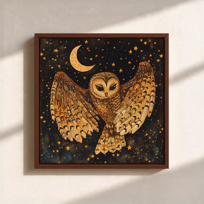 Mystical Owl Canvas Print (Framed)