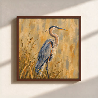 The Great Blue Heron Framed Canvas Print