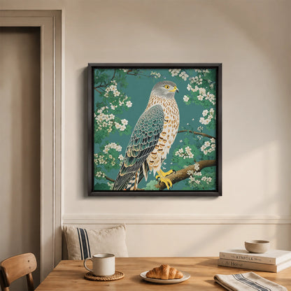 Hawk in Bloom Canvas Print (Framed)