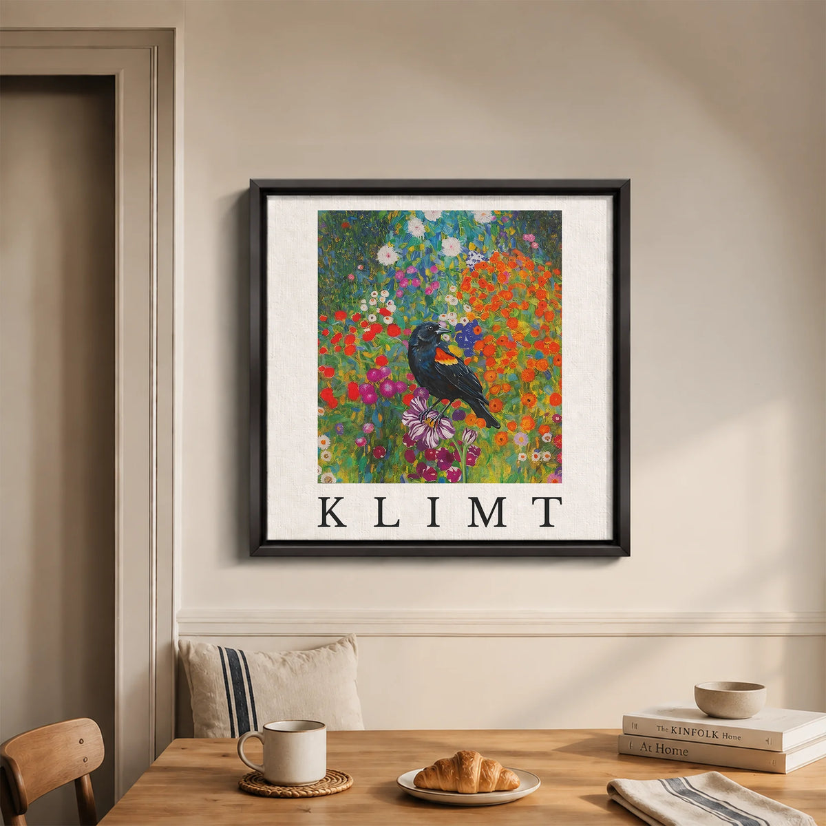 Klimt Blackbird Canvas Print (Framed)
