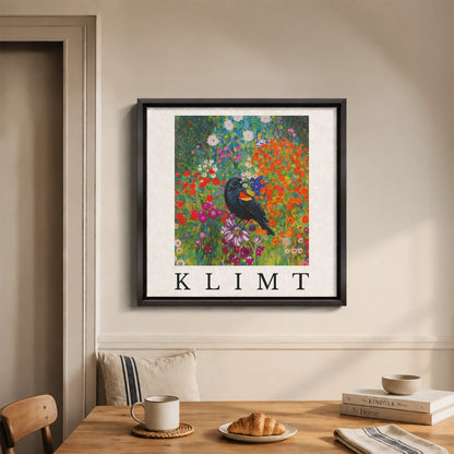 Klimt Blackbird Canvas Print (Framed)
