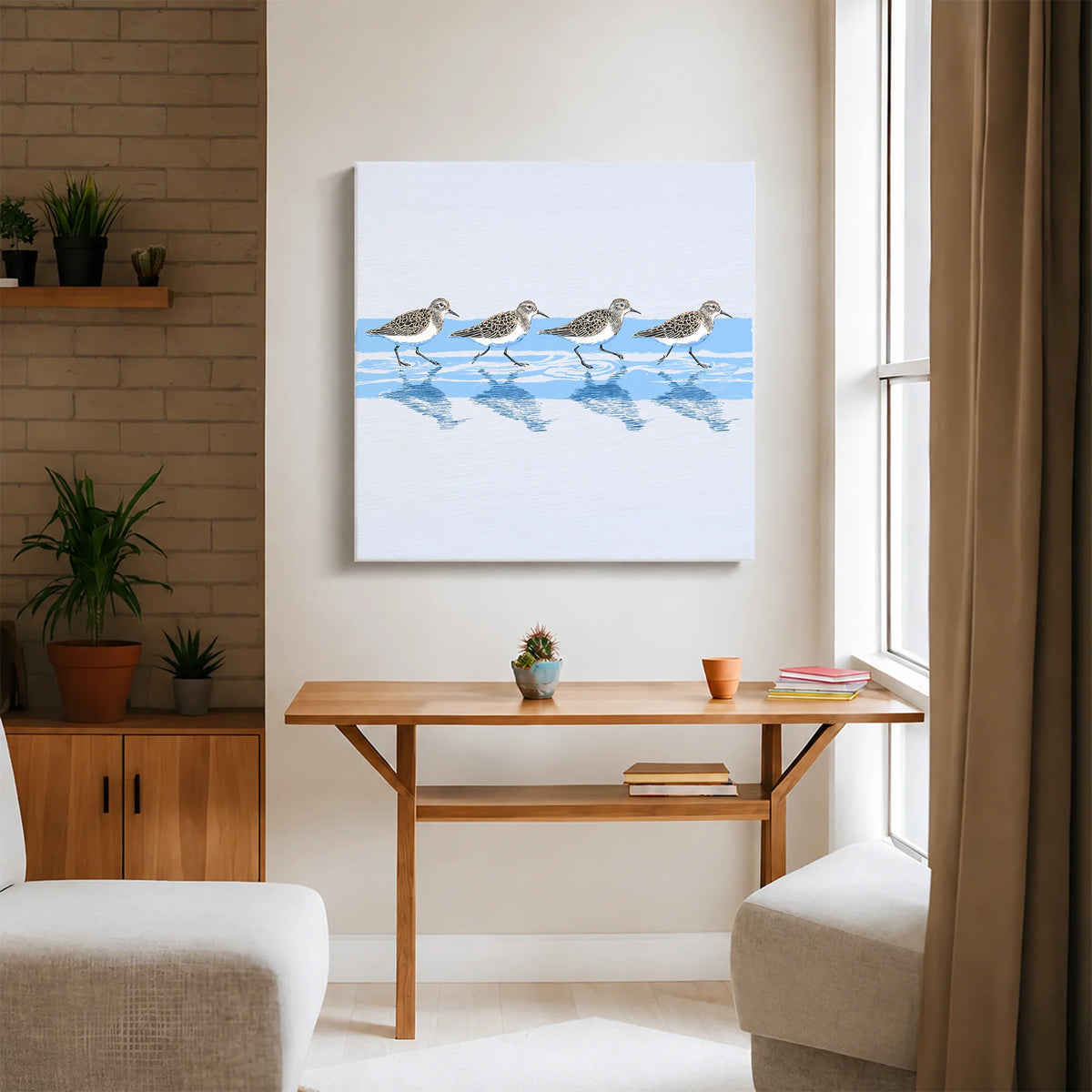 Tidewalking Sandpipers Canvas Print