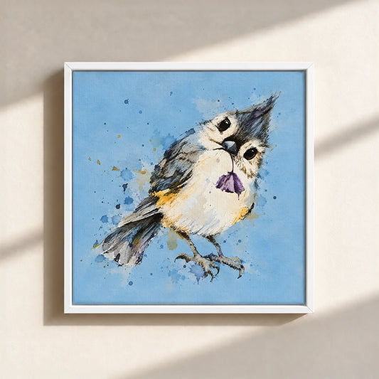 Bird Stare Framed Canvas Print