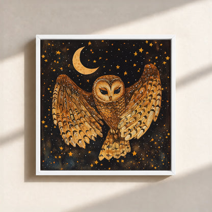 Mystical Owl Canvas Print (Framed)
