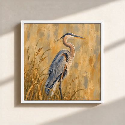 The Great Blue Heron Framed Canvas Print