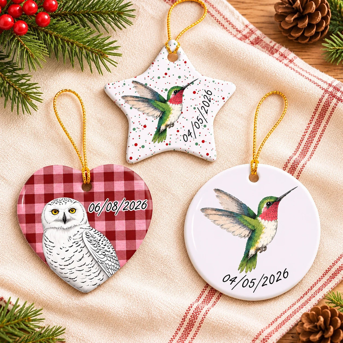 Celebrate Birds Spotted 2026 Ceramic Ornament