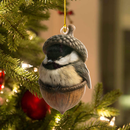 Chickadee Sleeping Ornament