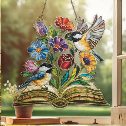 Chickadee's Magic Book Suncatcher