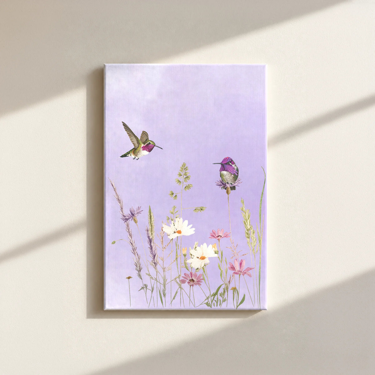 Hummingbirds And Wildflowers Canvas Print