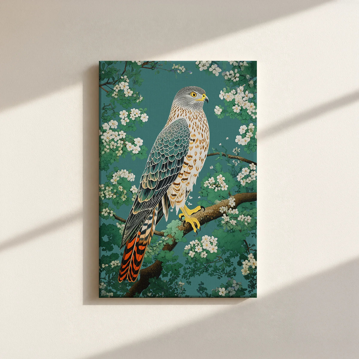 Hawk in Bloom Canvas Print
