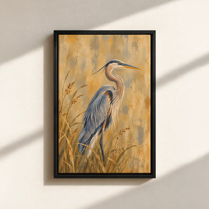 The Great Blue Heron Framed Canvas Print
