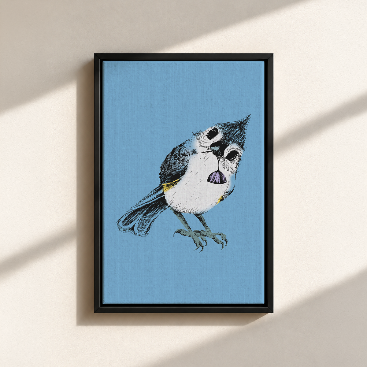 Bird Stare Canvas Print (Framed)