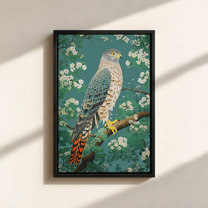 Hawk in Bloom Canvas Print (Framed)