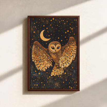 Mystical Owl Canvas Print (Framed)
