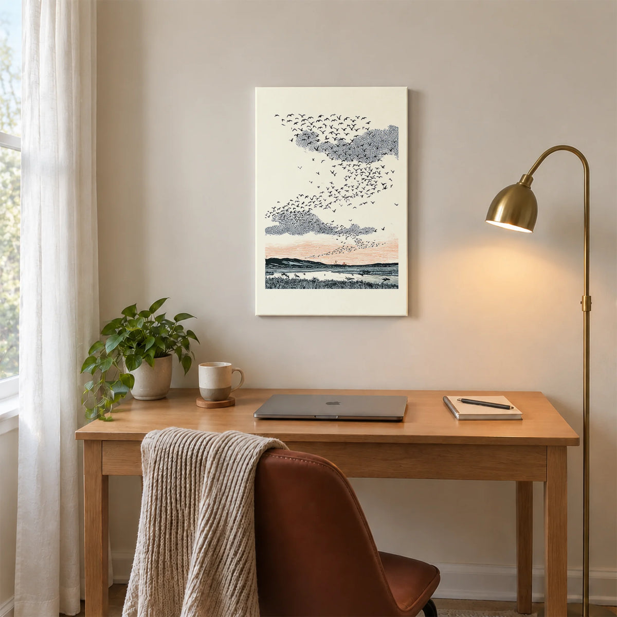 Migrating Wild Ducks Canvas Print